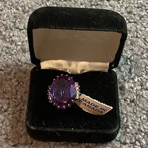 CA Canada Sterling Silver Purple Stone CZ Ring New